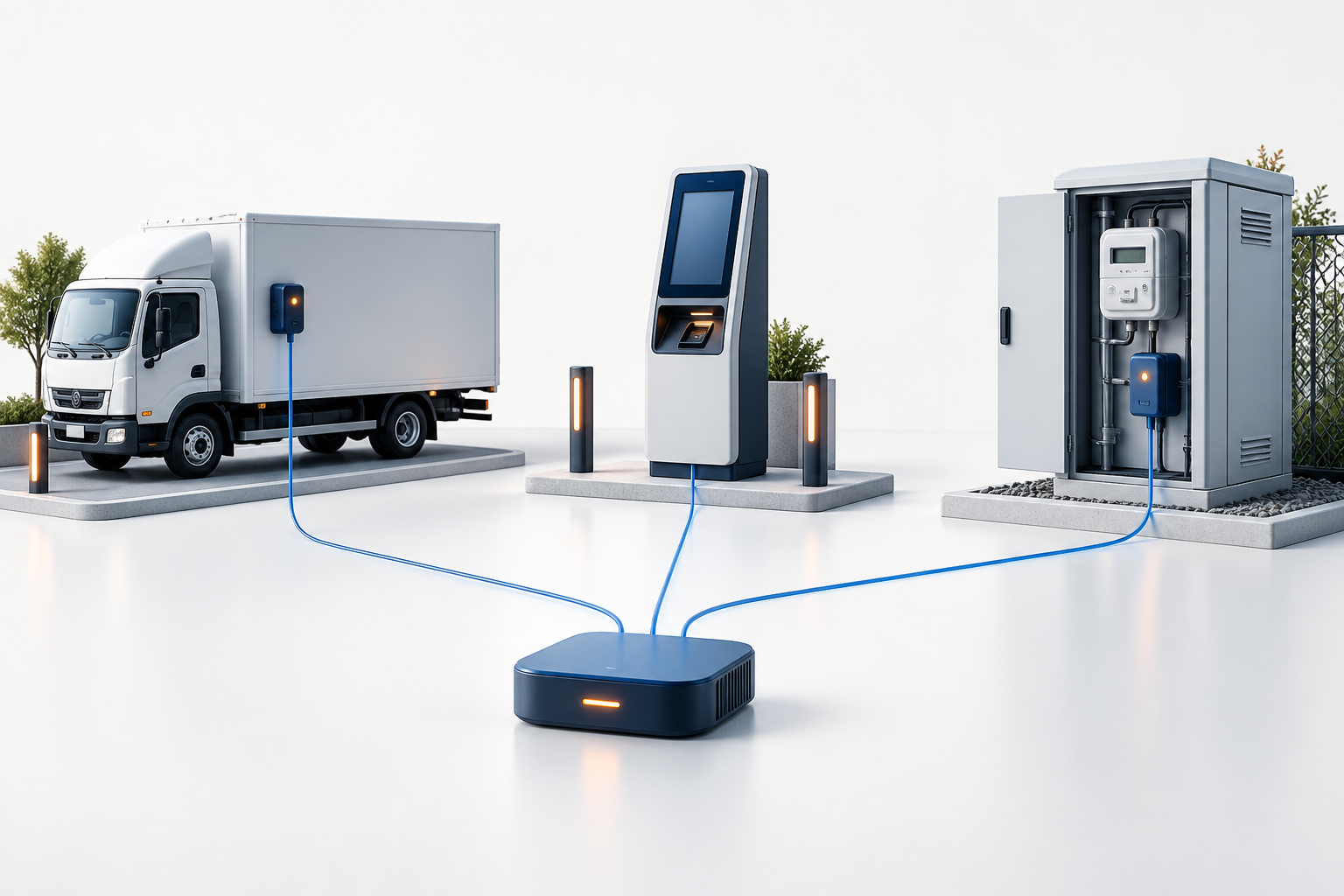 Global IoT SIM 应用示意:车队、POS 终端和智能电表蜂窝回传